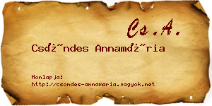 Csöndes Annamária névjegykártya