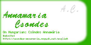 annamaria csondes business card