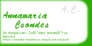 annamaria csondes business card